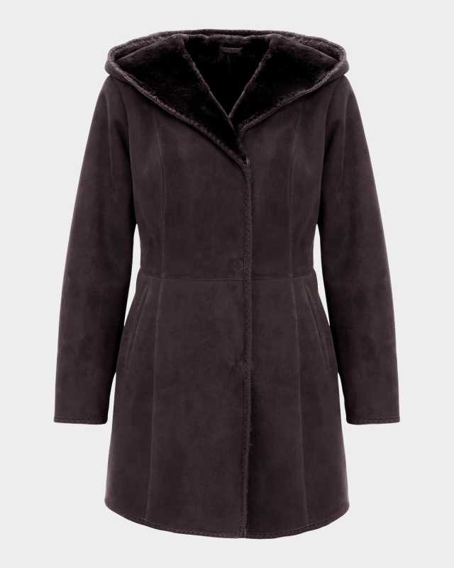 Merino Shearling Lamb Parka With Emboidered Tr